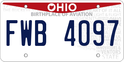 OH license plate FWB4097