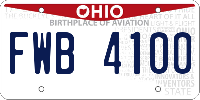 OH license plate FWB4100