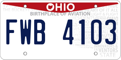 OH license plate FWB4103