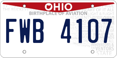 OH license plate FWB4107