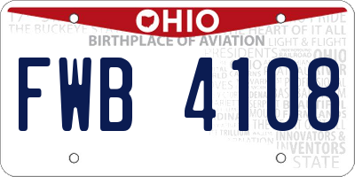 OH license plate FWB4108