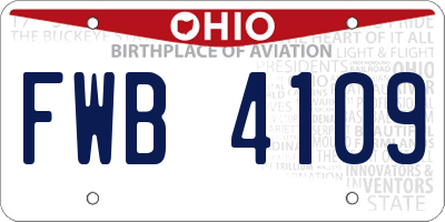 OH license plate FWB4109