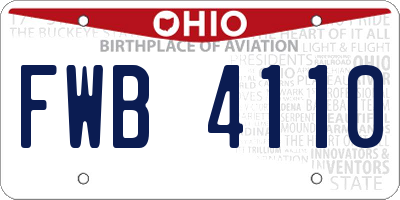 OH license plate FWB4110