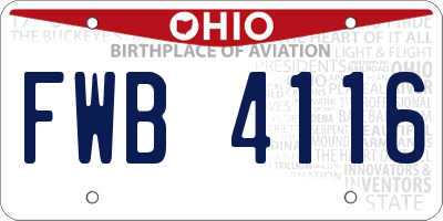 OH license plate FWB4116