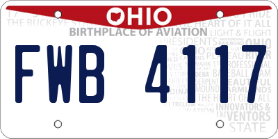 OH license plate FWB4117