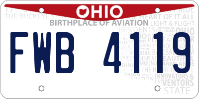 OH license plate FWB4119