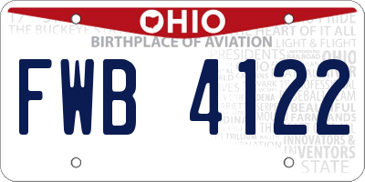 OH license plate FWB4122