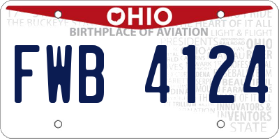 OH license plate FWB4124