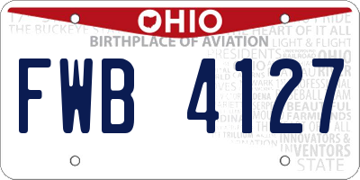 OH license plate FWB4127