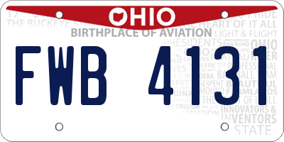 OH license plate FWB4131