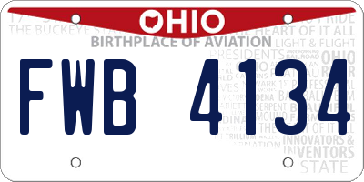 OH license plate FWB4134