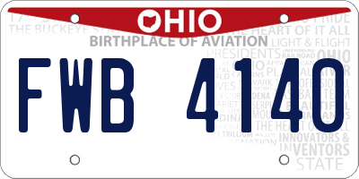 OH license plate FWB4140