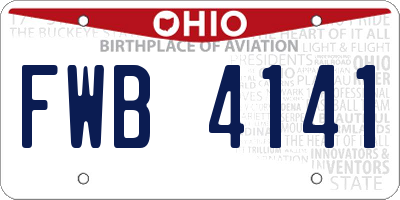 OH license plate FWB4141