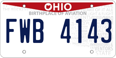 OH license plate FWB4143