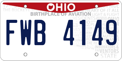 OH license plate FWB4149