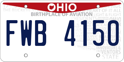 OH license plate FWB4150