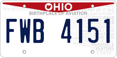 OH license plate FWB4151