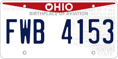 OH license plate FWB4153