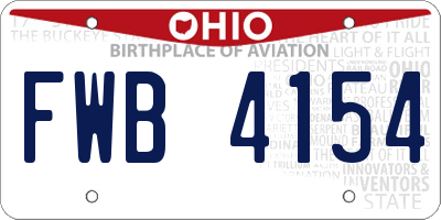 OH license plate FWB4154