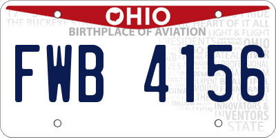 OH license plate FWB4156