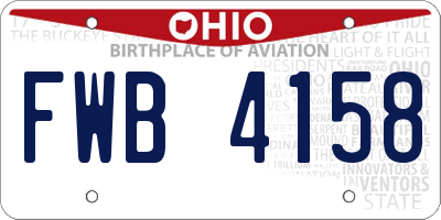 OH license plate FWB4158