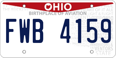 OH license plate FWB4159