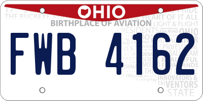 OH license plate FWB4162