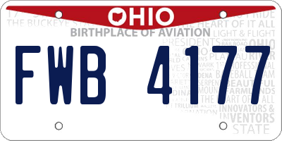 OH license plate FWB4177