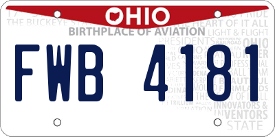 OH license plate FWB4181