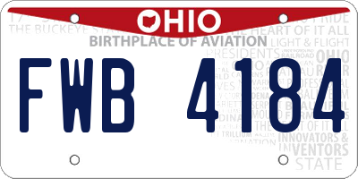 OH license plate FWB4184