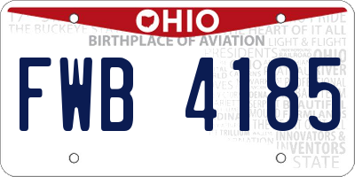 OH license plate FWB4185