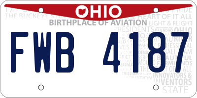 OH license plate FWB4187