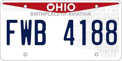 OH license plate FWB4188