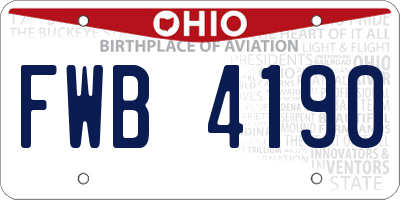 OH license plate FWB4190