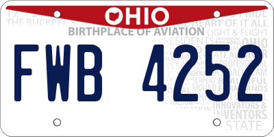 OH license plate FWB4252