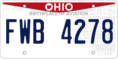 OH license plate FWB4278