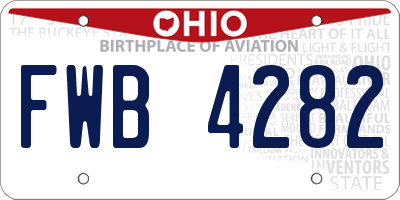 OH license plate FWB4282