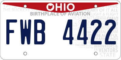 OH license plate FWB4422