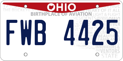 OH license plate FWB4425
