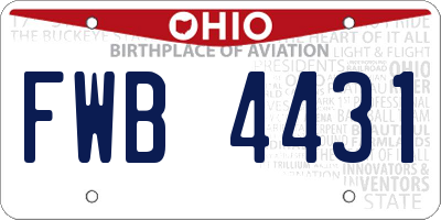 OH license plate FWB4431