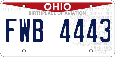 OH license plate FWB4443