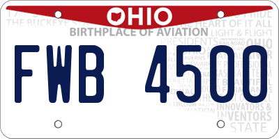 OH license plate FWB4500
