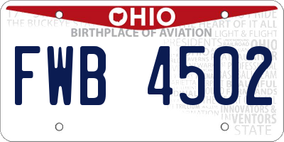 OH license plate FWB4502