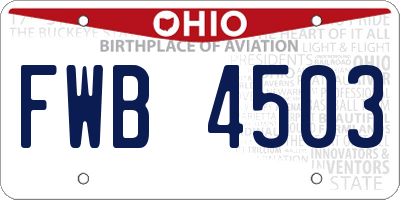 OH license plate FWB4503