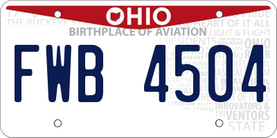 OH license plate FWB4504