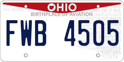 OH license plate FWB4505