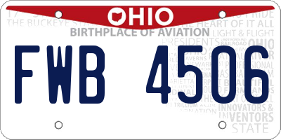 OH license plate FWB4506