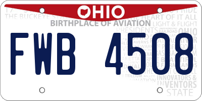 OH license plate FWB4508