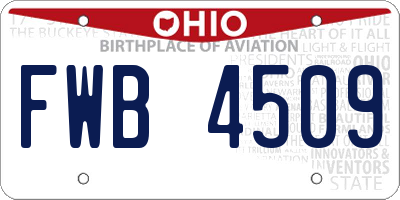 OH license plate FWB4509