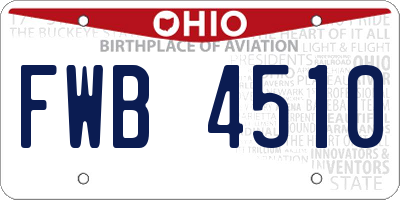 OH license plate FWB4510